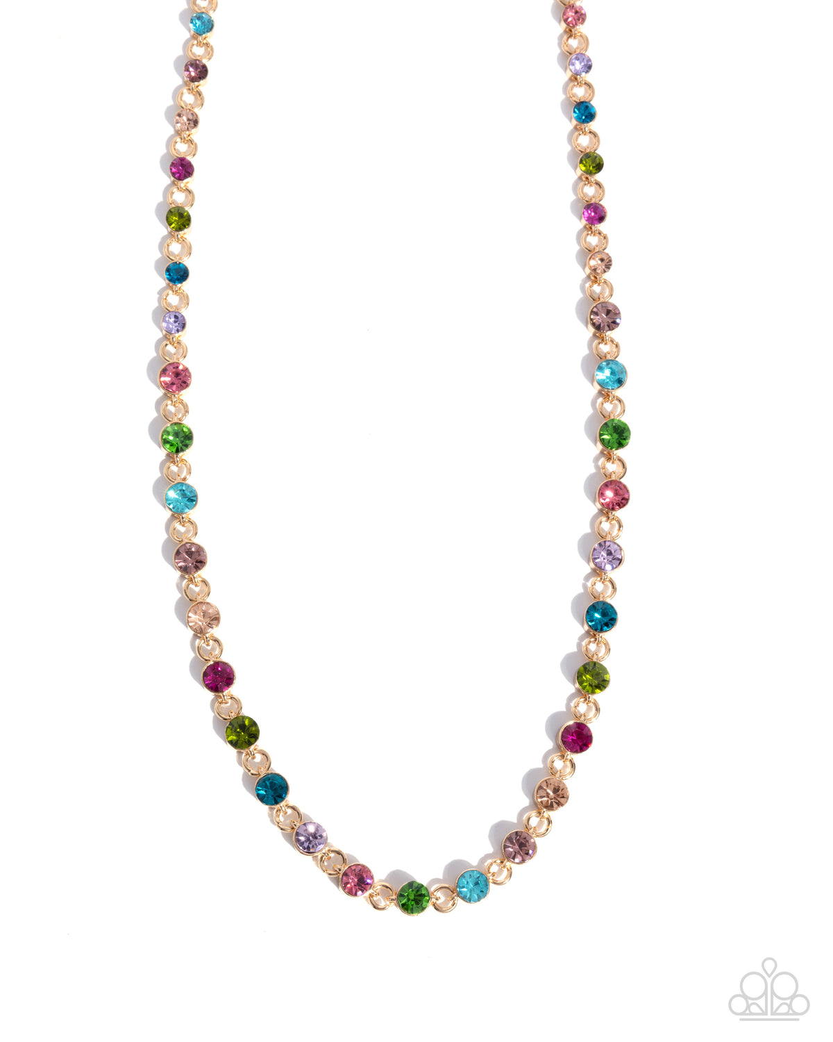 Mesmerizing Model Multi Rhinestone Necklace - Paparazzi Accessories- lightbox - CarasShop.com - Paparazzi Jewelry by Cara Jewels