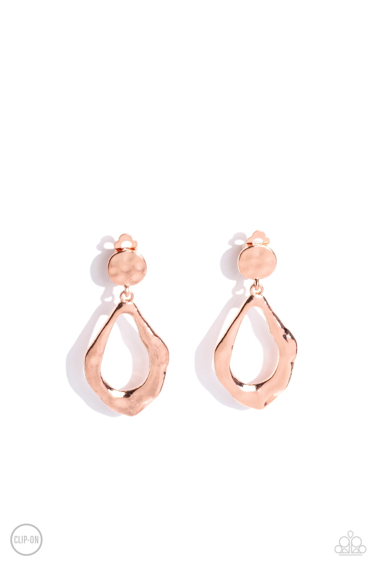 Metallic Mezzanine Copper Earrings - Paparazzi Accessories- lightbox - CarasShop.com - Paparazzi Jewelry by Cara Jewels