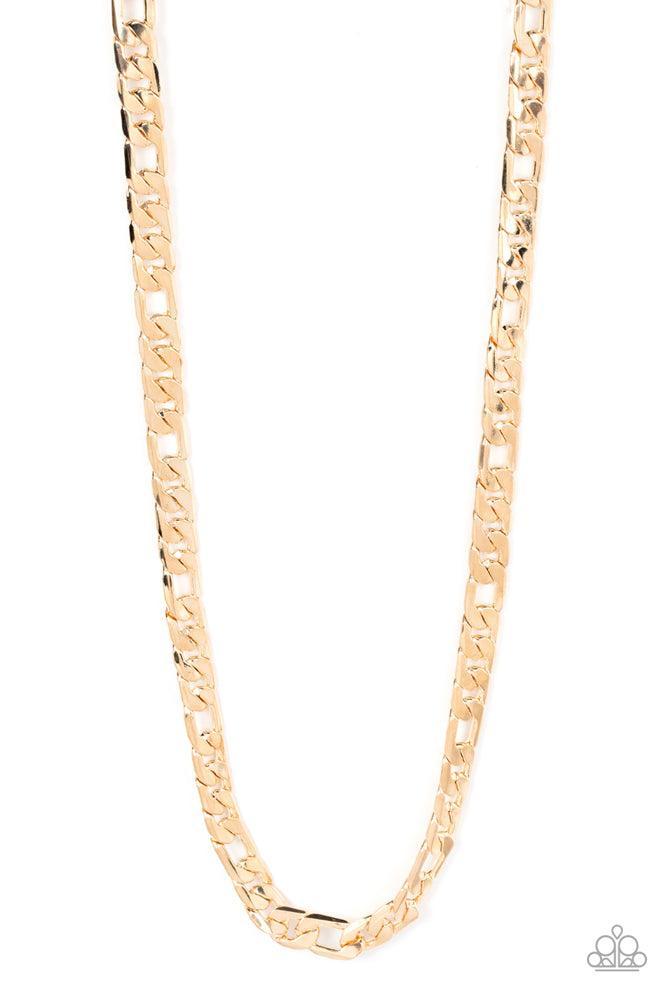 Metro Beau Men's Gold Chain Necklace - Paparazzi Accessories- lightbox - CarasShop.com - Paparazzi Jewelry by Cara Jewels