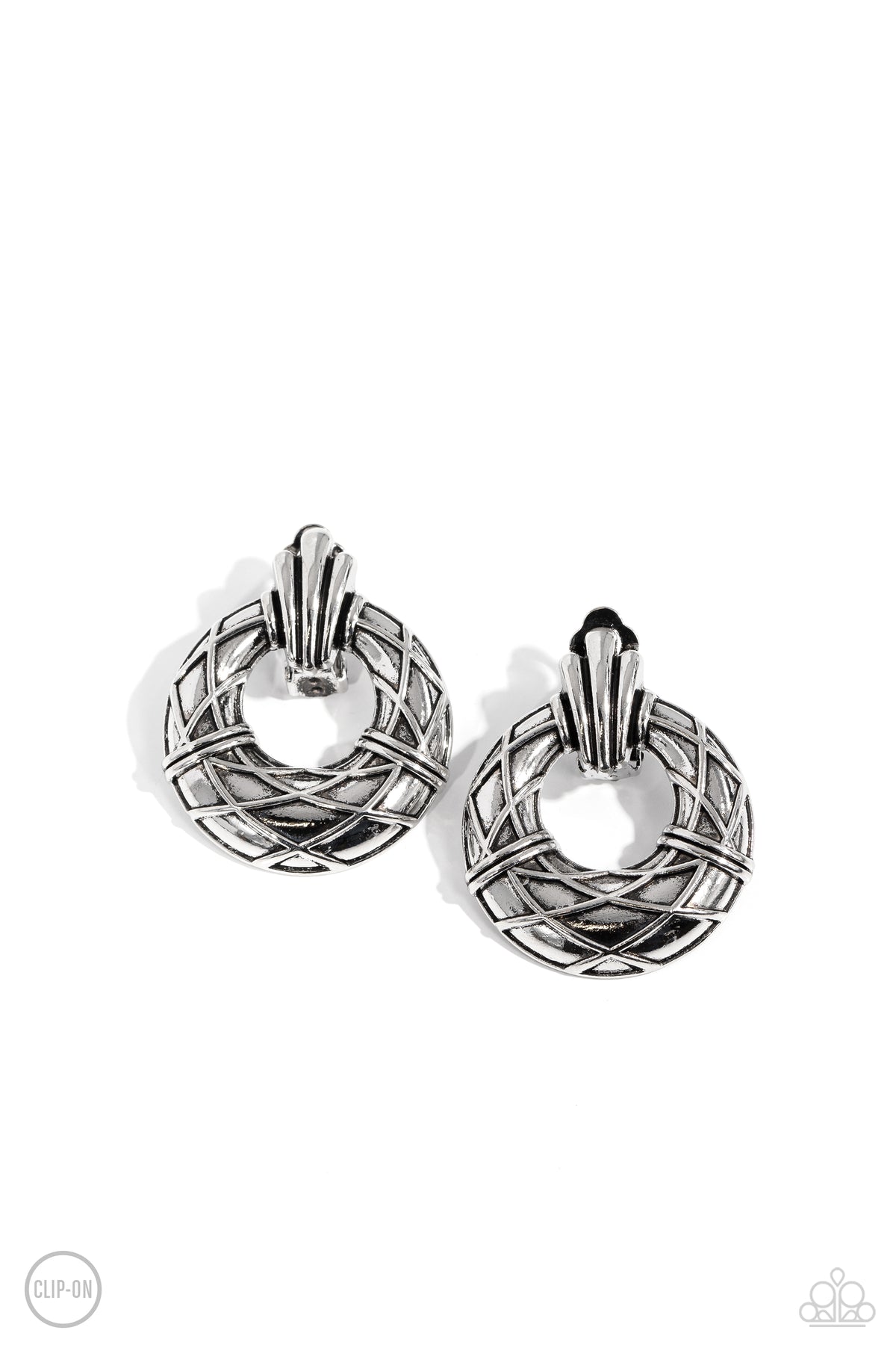 Metro Voyage Silver Earrings - Paparazzi Accessories- lightbox - CarasShop.com - Paparazzi Jewelry by Cara Jewels
