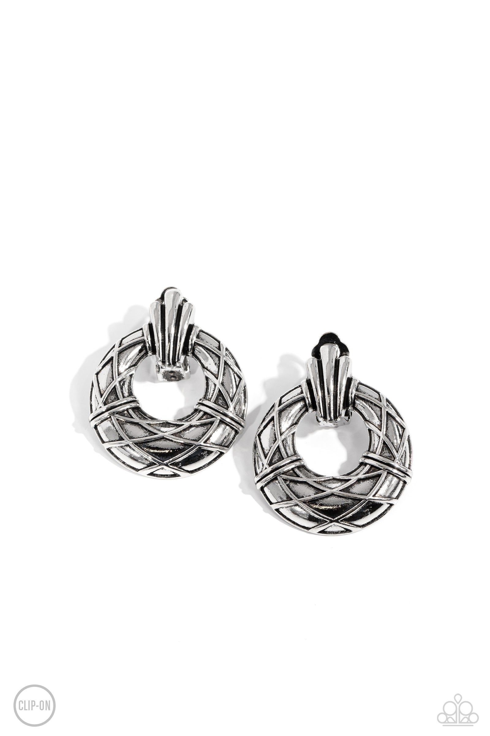 Metro Voyage Silver Earrings - Paparazzi Accessories- lightbox - CarasShop.com - Paparazzi Jewelry by Cara Jewels