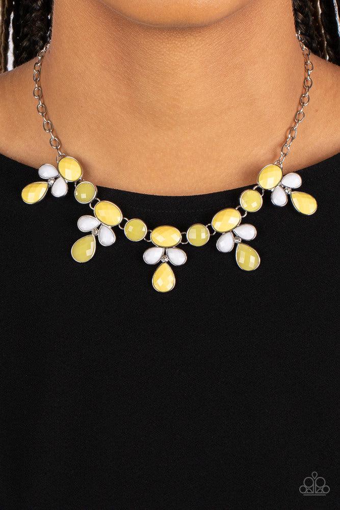 Midsummer Meadow Yellow Necklace - Paparazzi Accessories- lightbox - CarasShop.com - Paparazzi Jewelry by Cara Jewels