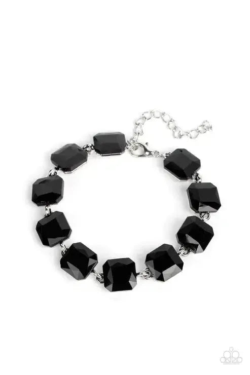 Mind Blowing Bling Black Bracelet - Paparazzi Accessories- lightbox - CarasShop.com - Paparazzi Jewelry by Cara Jewels