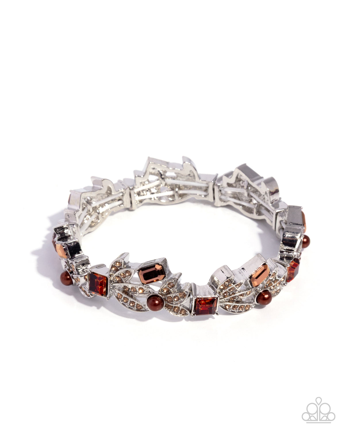 Mind-Blowing Moment Brown Rhinestone Bracelet - Paparazzi Accessories- lightbox - CarasShop.com - Paparazzi Jewelry by Cara Jewels