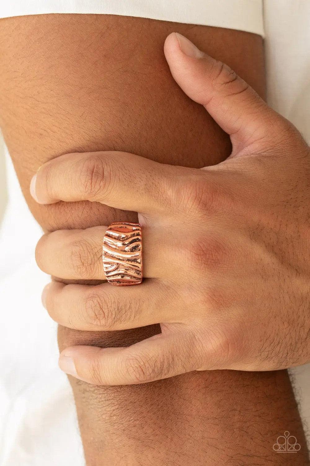 Mirage Copper Ring - Paparazzi Accessories- on model - CarasShop.com - Paparazzi Jewelry by Cara Jewels