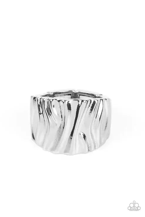 Mirage Men's Silver Ring - Paparazzi Accessories- lightbox - CarasShop.com - Paparazzi Jewelry by Cara Jewels