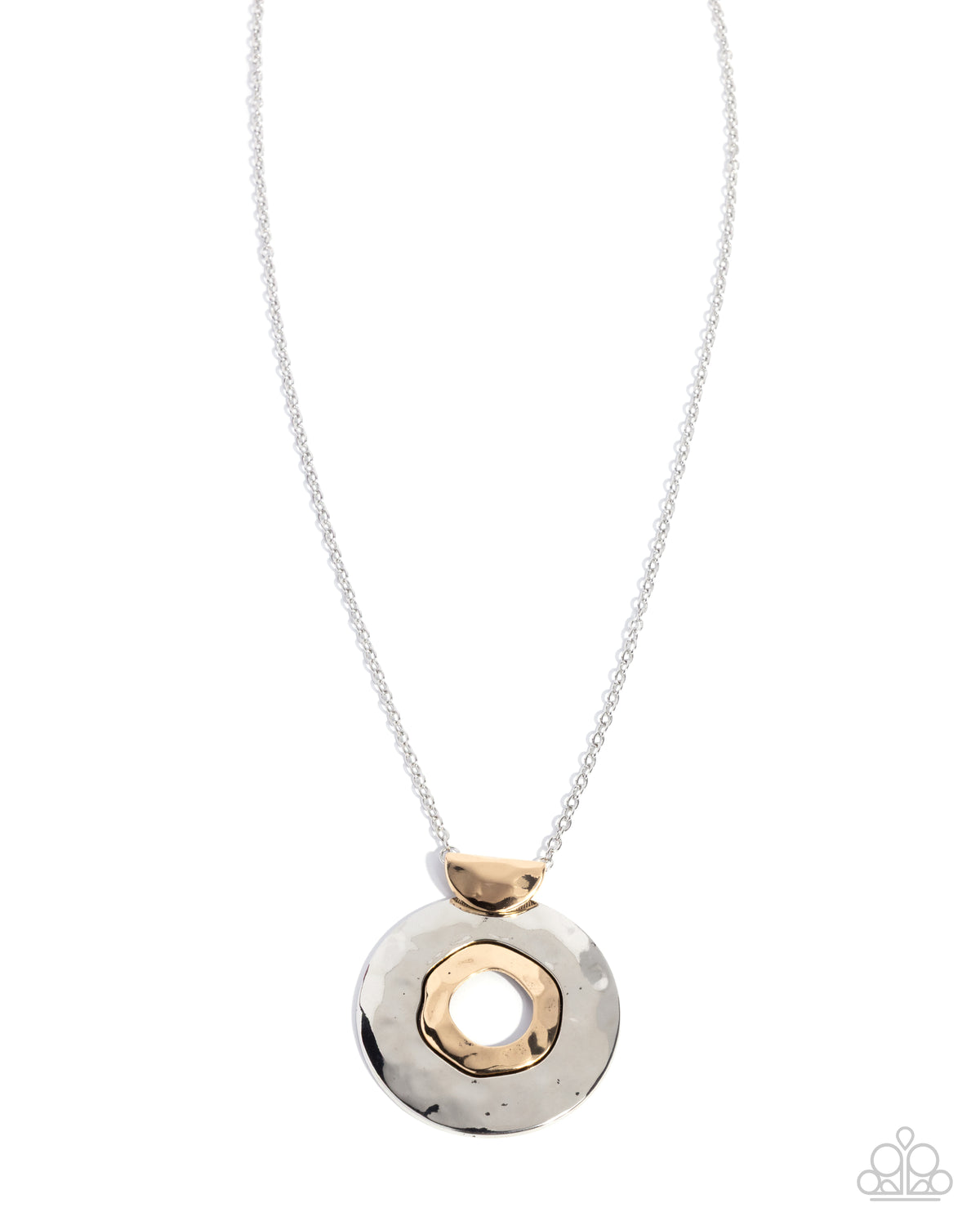 Mismatched Melody Silver & Gold Necklace - Paparazzi Accessories- lightbox - CarasShop.com - Paparazzi Jewelry by Cara Jewels