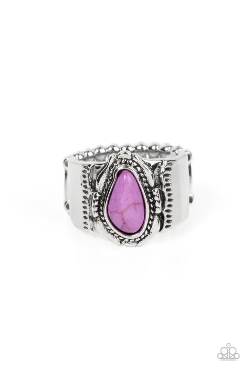 Moab Motif Purple Ring - Paparazzi Accessories- lightbox - CarasShop.com - Paparazzi Jewelry by Cara Jewels