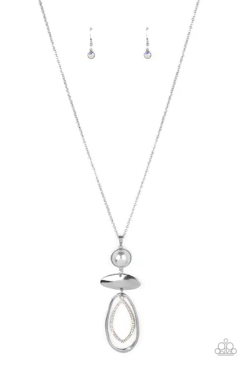 Modern Day Demure Silver Necklace - Paparazzi Accessories- lightbox - CarasShop.com - Paparazzi Jewelry by Cara Jewels