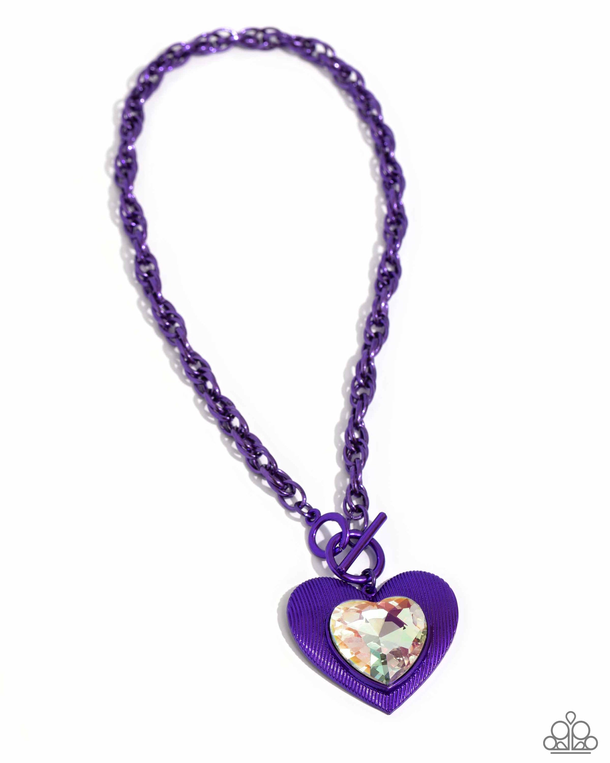 Modern Matchup Purple Heart Necklace - Paparazzi Accessories- lightbox - CarasShop.com - Paparazzi Jewelry by Cara Jewels