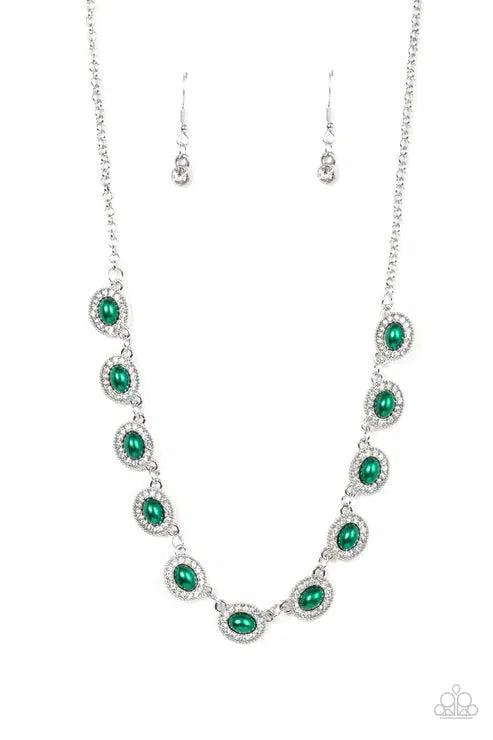 Modest Masterpiece Green Necklace - Paparazzi Accessories- lightbox - CarasShop.com - Paparazzi Jewelry by Cara Jewels