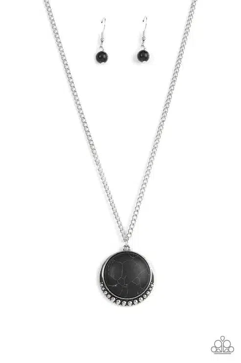 Mojave Moon Black Necklace - Paparazzi Accessories- lightbox - CarasShop.com - Paparazzi Jewelry by Cara Jewels