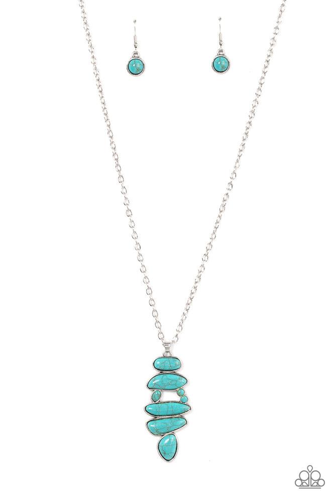 Mojave Mountaineer Blue Necklace - Paparazzi Accessories- lightbox - CarasShop.com - Paparazzi Jewelry by Cara Jewels