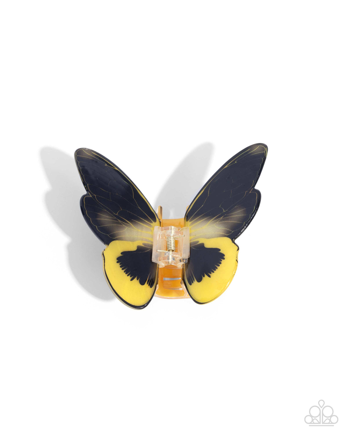 Monarch Model Yellow & Black Butterfly Hair Clip - Paparazzi Accessories- lightbox - CarasShop.com - Paparazzi Jewelry by Cara Jewels