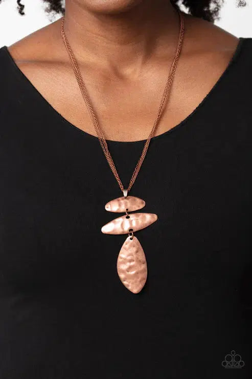 Monochromatic Model Copper Necklace - Paparazzi Accessories- on model - CarasShop.com - Paparazzi Jewelry by Cara Jewels