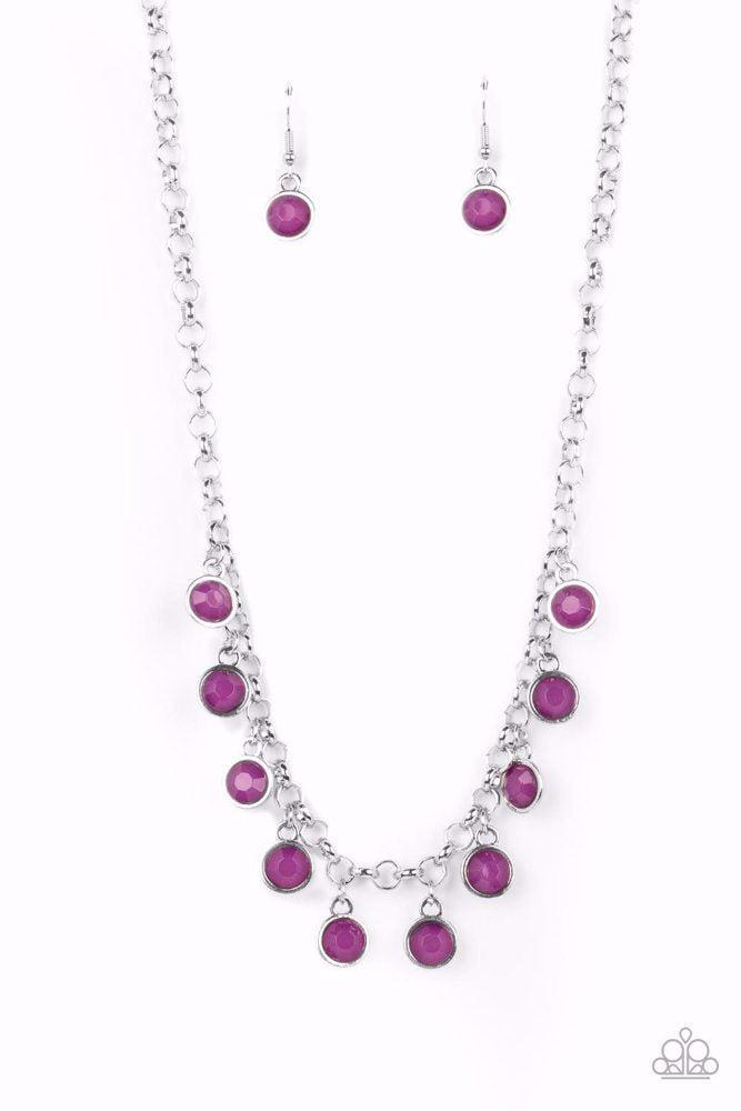 Moonbeam Magic Purple Necklace - Paparazzi Accessories- lightbox - CarasShop.com - Paparazzi Jewelry by Cara Jewels
