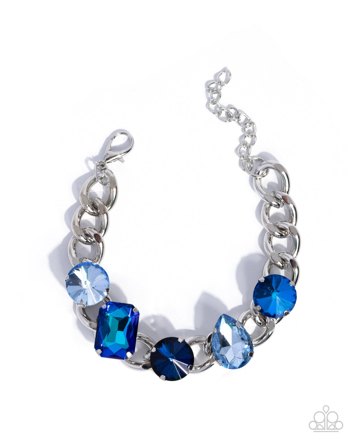Muted Malibu Blue Gem Bracelet - Paparazzi Accessories- lightbox - CarasShop.com - Paparazzi Jewelry by Cara Jewels