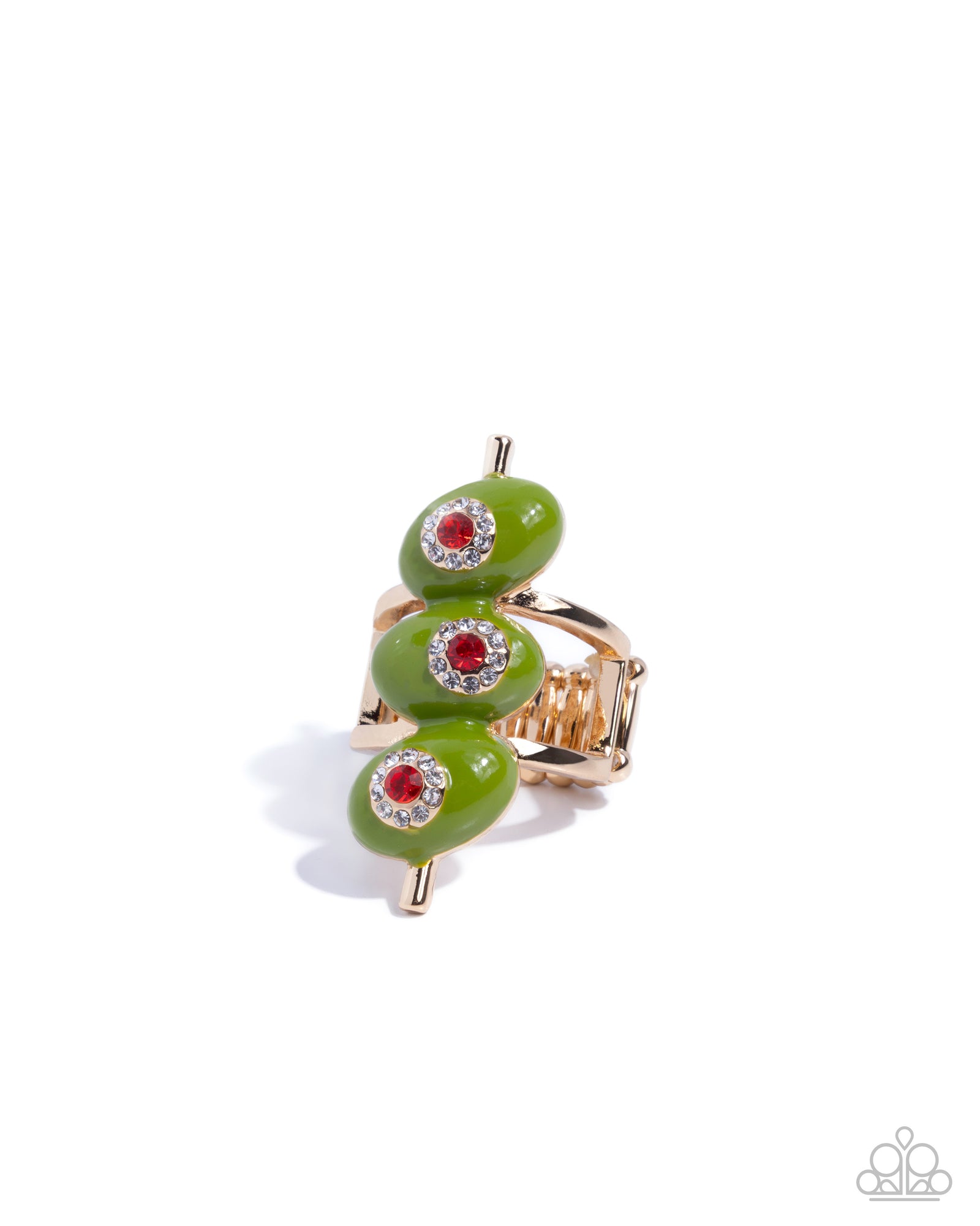 Mystical Martini Green Ring - Paparazzi Accessories- lightbox - CarasShop.com - Paparazzi Jewelry by Cara Jewels