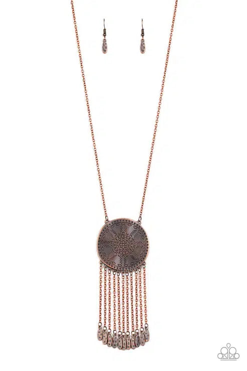 Nature's Melody Copper Necklace - Paparazzi Accessories- lightbox - CarasShop.com - Paparazzi Jewelry by Cara Jewels