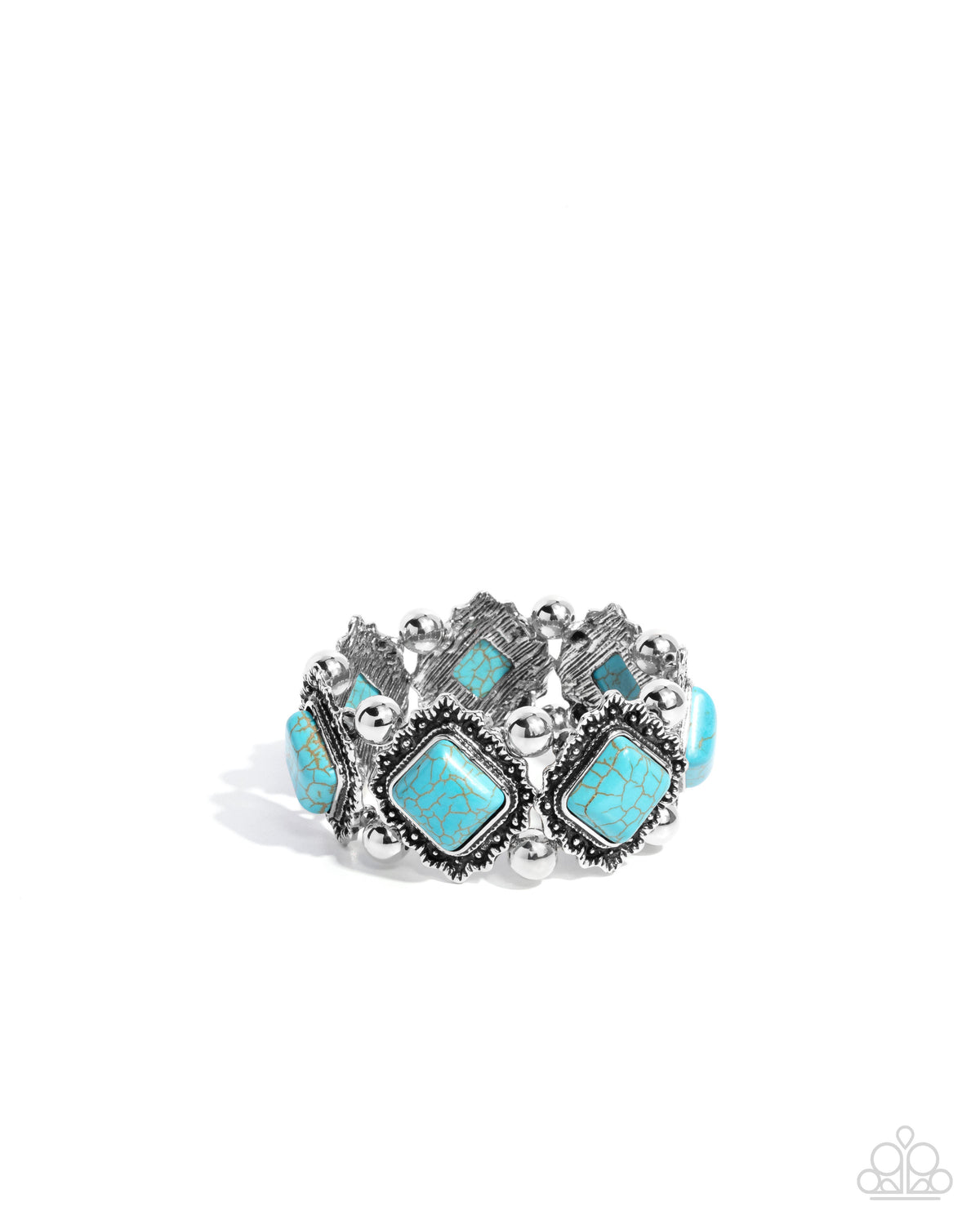Noble Nature Turquoise Blue Stone Bracelet - Paparazzi Accessories- lightbox - CarasShop.com - Paparazzi Jewelry by Cara Jewels