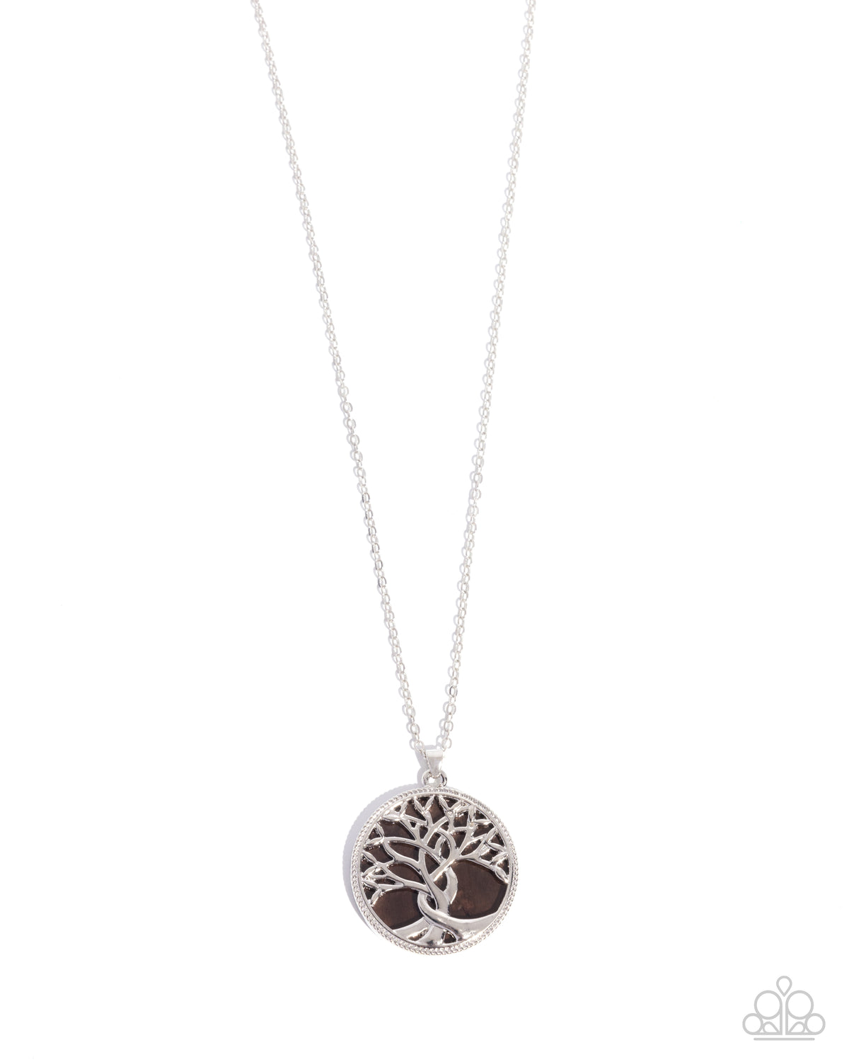Nordic Nuance Brown & Silver Tree Necklace - Paparazzi Accessories- lightbox - CarasShop.com - Paparazzi Jewelry by Cara Jewels