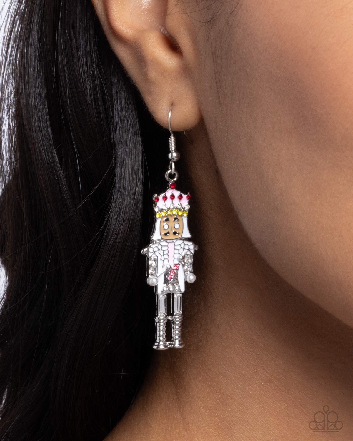 Nutcracker Nostalgia Multi Earrings - Paparazzi Accessories- on model - CarasShop.com - Paparazzi Jewelry by Cara Jewels