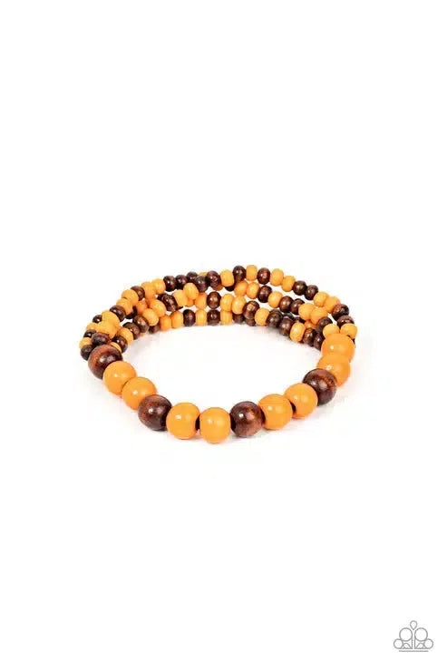 Oceania Oasis Orange Bracelet - Paparazzi Accessories- lightbox - CarasShop.com - Paparazzi Jewelry by Cara Jewels