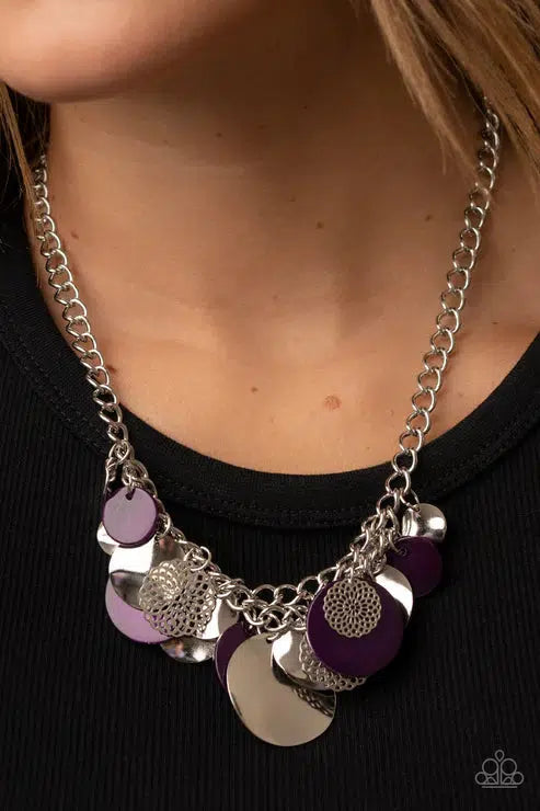 Oceanic Opera Purple Necklace - Paparazzi Accessories- lightbox - CarasShop.com - Paparazzi Jewelry by Cara Jewels