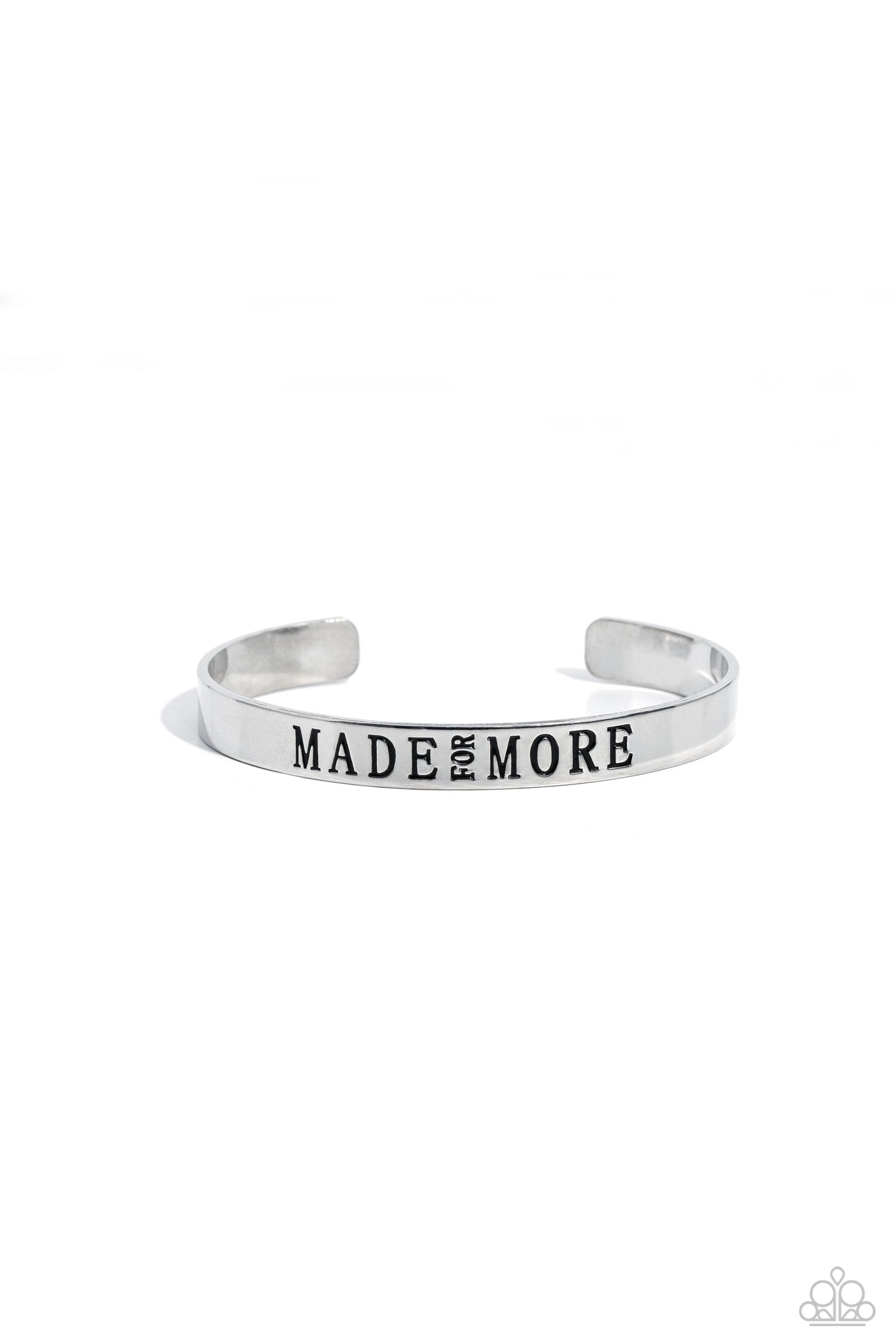One More Moment Silver Cuff Bracelet - Paparazzi Accessories- lightbox - CarasShop.com - Paparazzi Jewelry by Cara Jewels