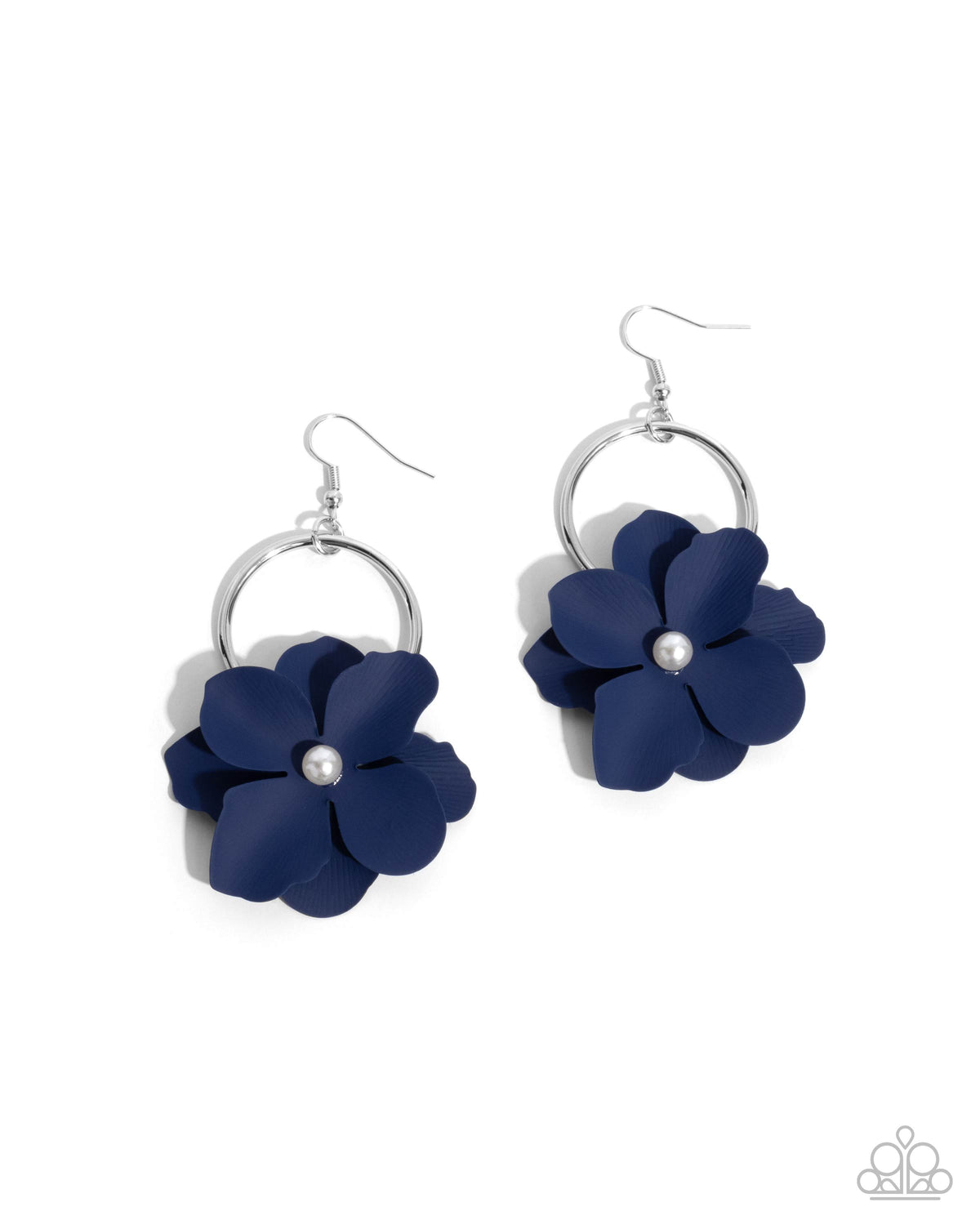 One of a Kind Charisma Blue Flower Earrings - Paparazzi Accessories- lightbox - CarasShop.com - Paparazzi Jewelry by Cara Jewels