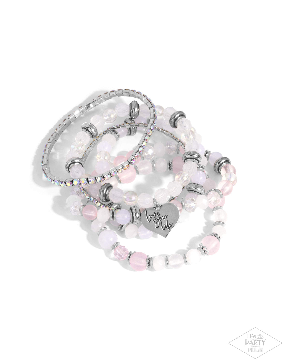 Optimistic Opulence Pink Inspirational Bracelet Set - Paparazzi Accessories- lightbox - CarasShop.com - Paparazzi Jewelry by Cara Jewels