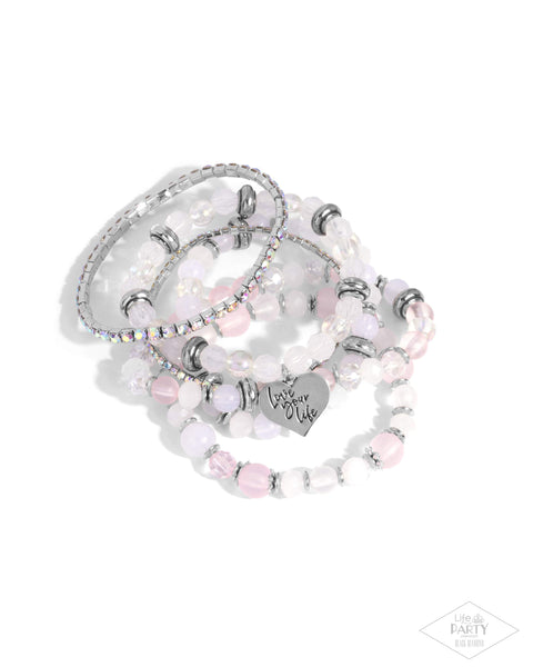 Paparazzi Optimistic Opulence Pink Bracelet Set | CarasShop
