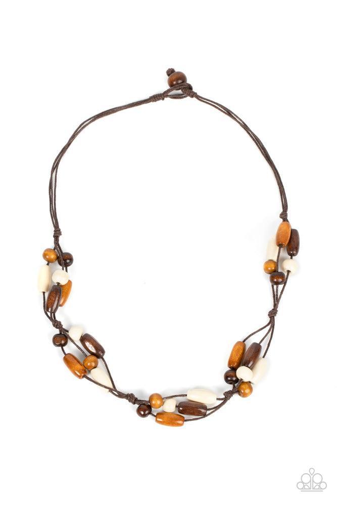 Outback Epic Brown Necklace - Paparazzi Accessories- lightbox - CarasShop.com - Paparazzi Jewelry by Cara Jewels