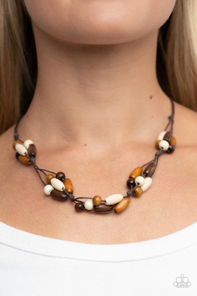 Outback Epic Brown Necklace - Paparazzi Accessories- lightbox - CarasShop.com - Paparazzi Jewelry by Cara Jewels