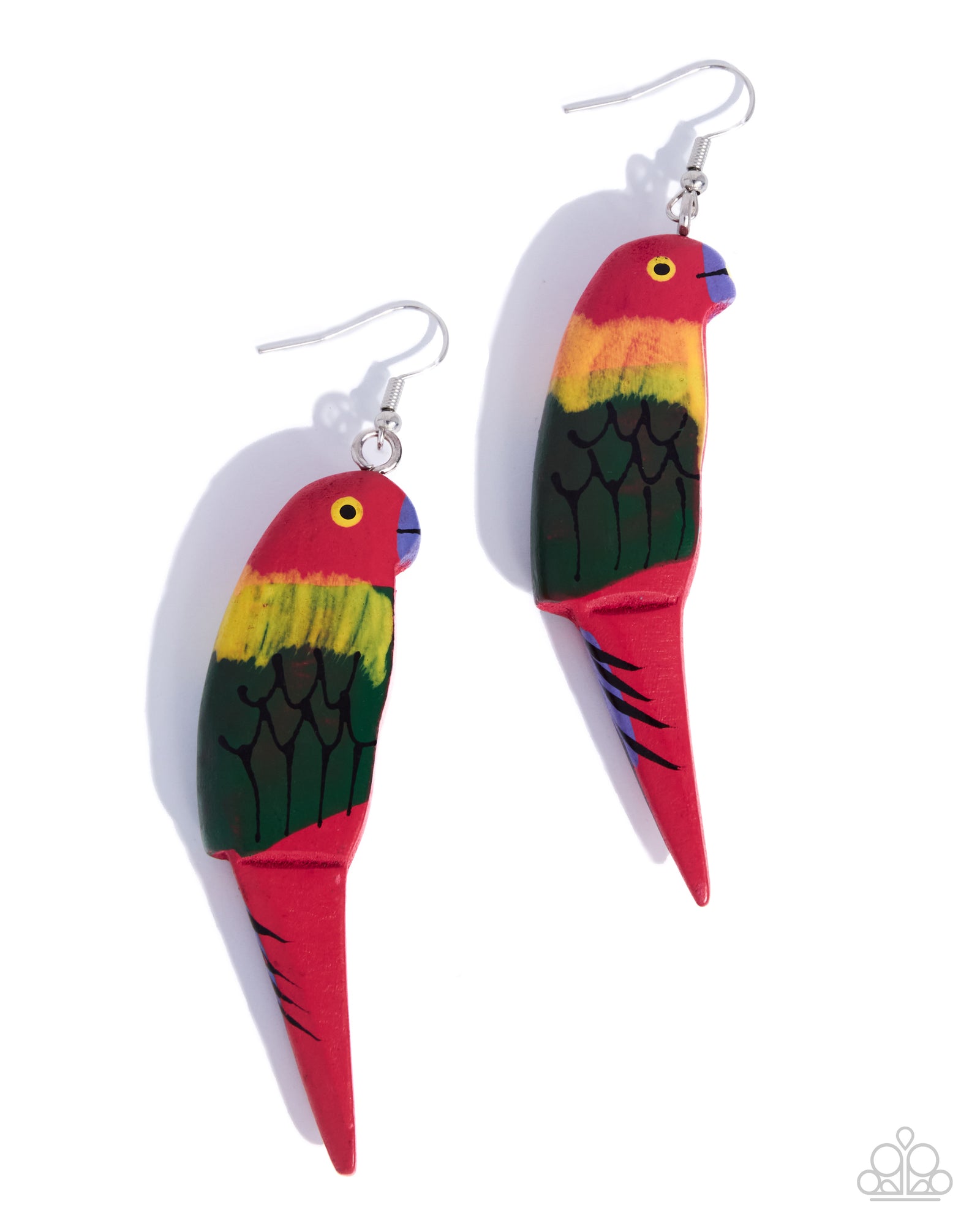 Pampered Parrot Red Earrings - Paparazzi Accessories- lightbox - CarasShop.com - Paparazzi Jewelry by Cara Jewels
