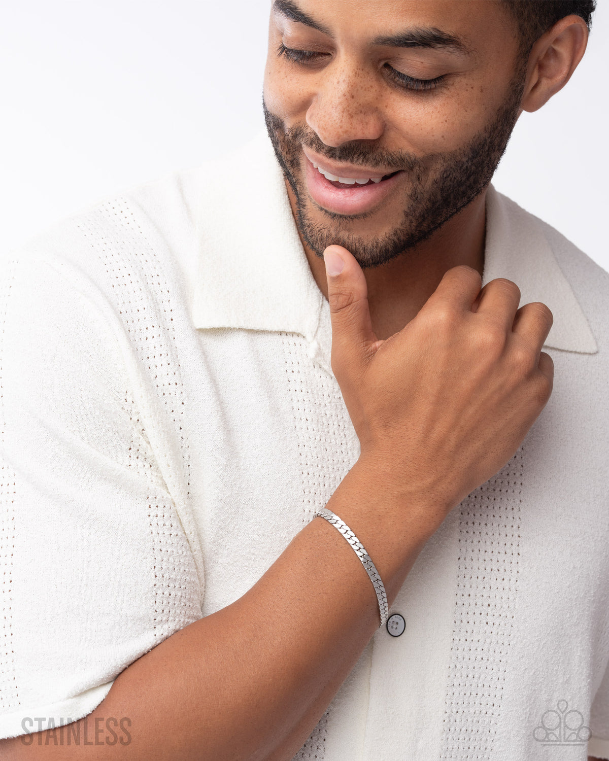 paparazzi Weekend Wait Silver Men's Bracelet- lightbox - CarasShop.com - Paparazzi Jewelry by Cara Jewels