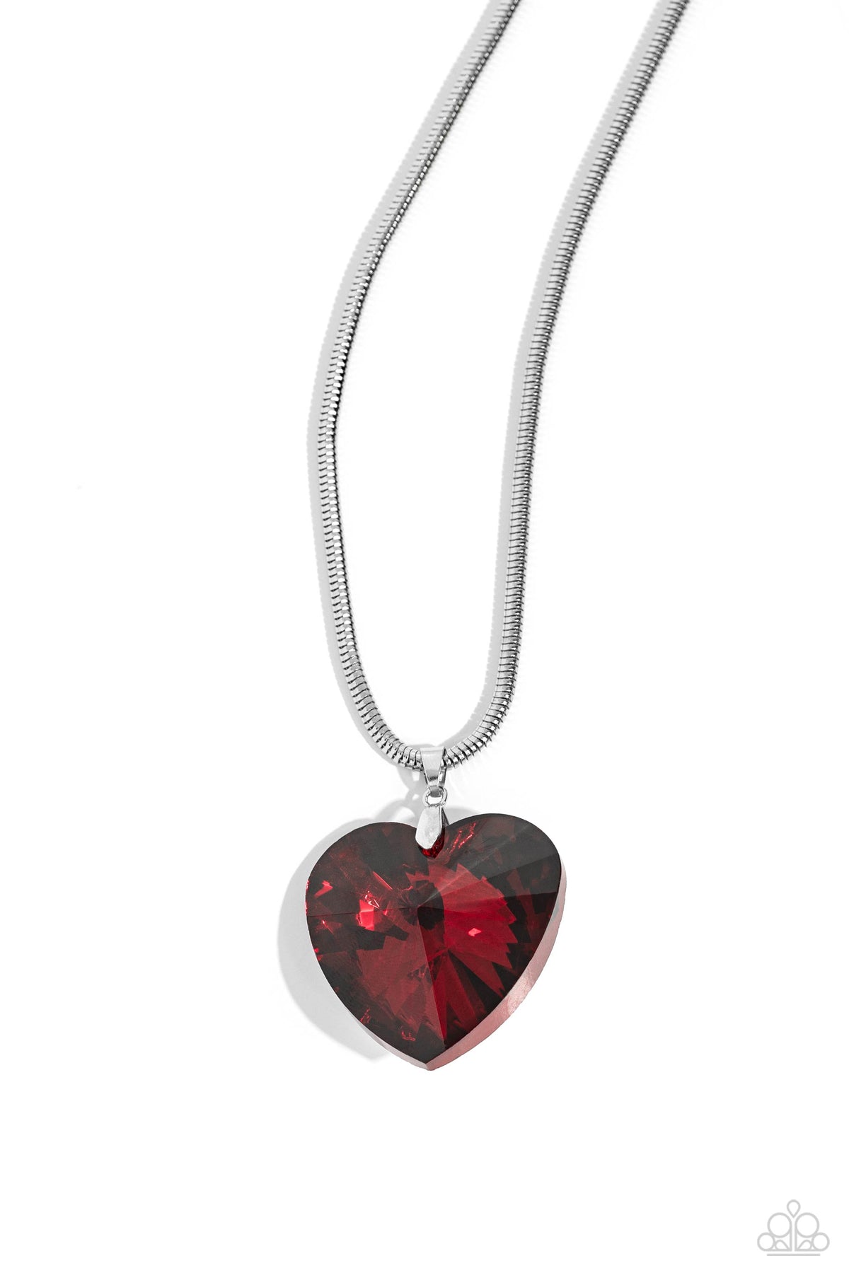 Parting is Such Sweet Sorrow Red Heart Necklace - Paparazzi Accessories- lightbox - CarasShop.com - Paparazzi Jewelry by Cara Jewels