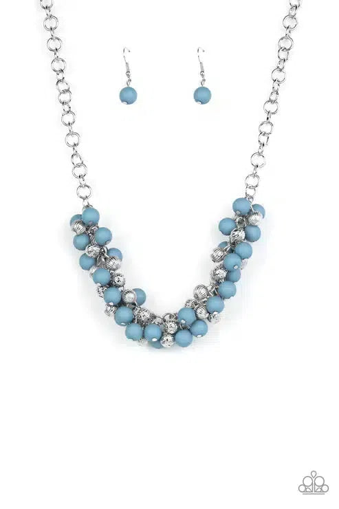 Party Procession Blue Necklace - Paparazzi Accessories- lightbox - CarasShop.com - Paparazzi Jewelry by Cara Jewels