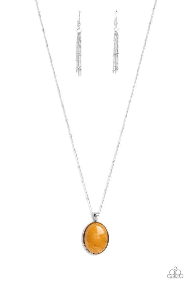 Peaceful Glow Yellow Necklace - Paparazzi Accessories- lightbox - CarasShop.com - Paparazzi Jewelry by Cara Jewels