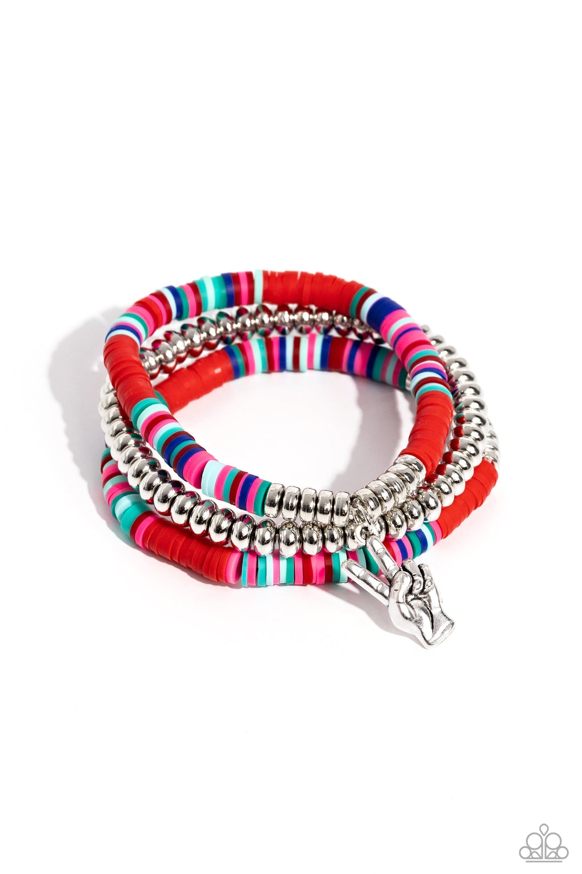 Peaceful Potential Red Bracelet - Paparazzi Accessories- lightbox - CarasShop.com - Paparazzi Jewelry by Cara Jewels