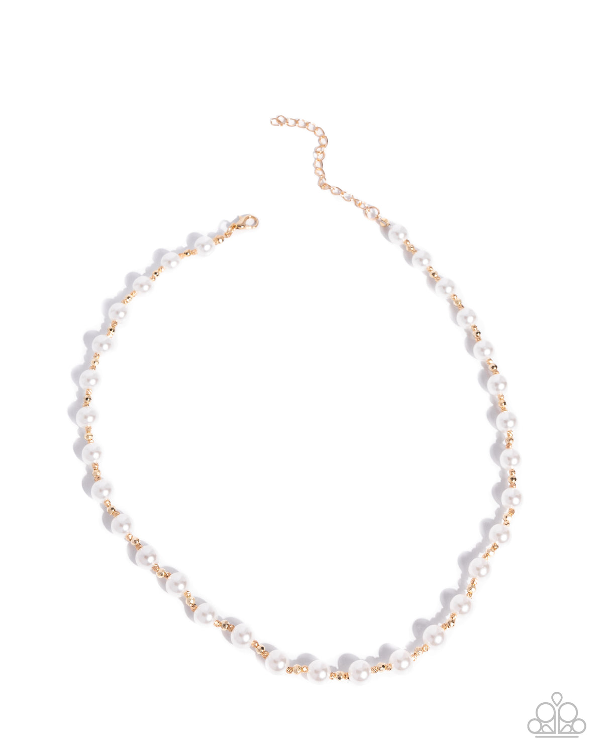 Pearl Premiere Gold & White Pearl Necklace - Paparazzi Accessories- lightbox - CarasShop.com - Paparazzi Jewelry by Cara Jewels