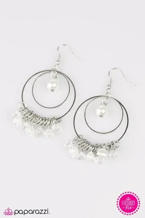 Pearly Intentions White Earrings - Paparazzi Accessories- lightbox - CarasShop.com - Paparazzi Jewelry by Cara Jewels