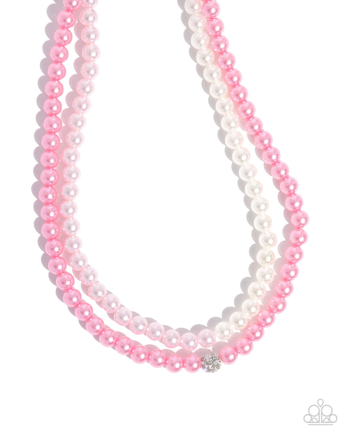 Pearly Paladin Pink & White Pearl Necklace - Paparazzi Accessories- lightbox - CarasShop.com - Paparazzi Jewelry by Cara Jewels