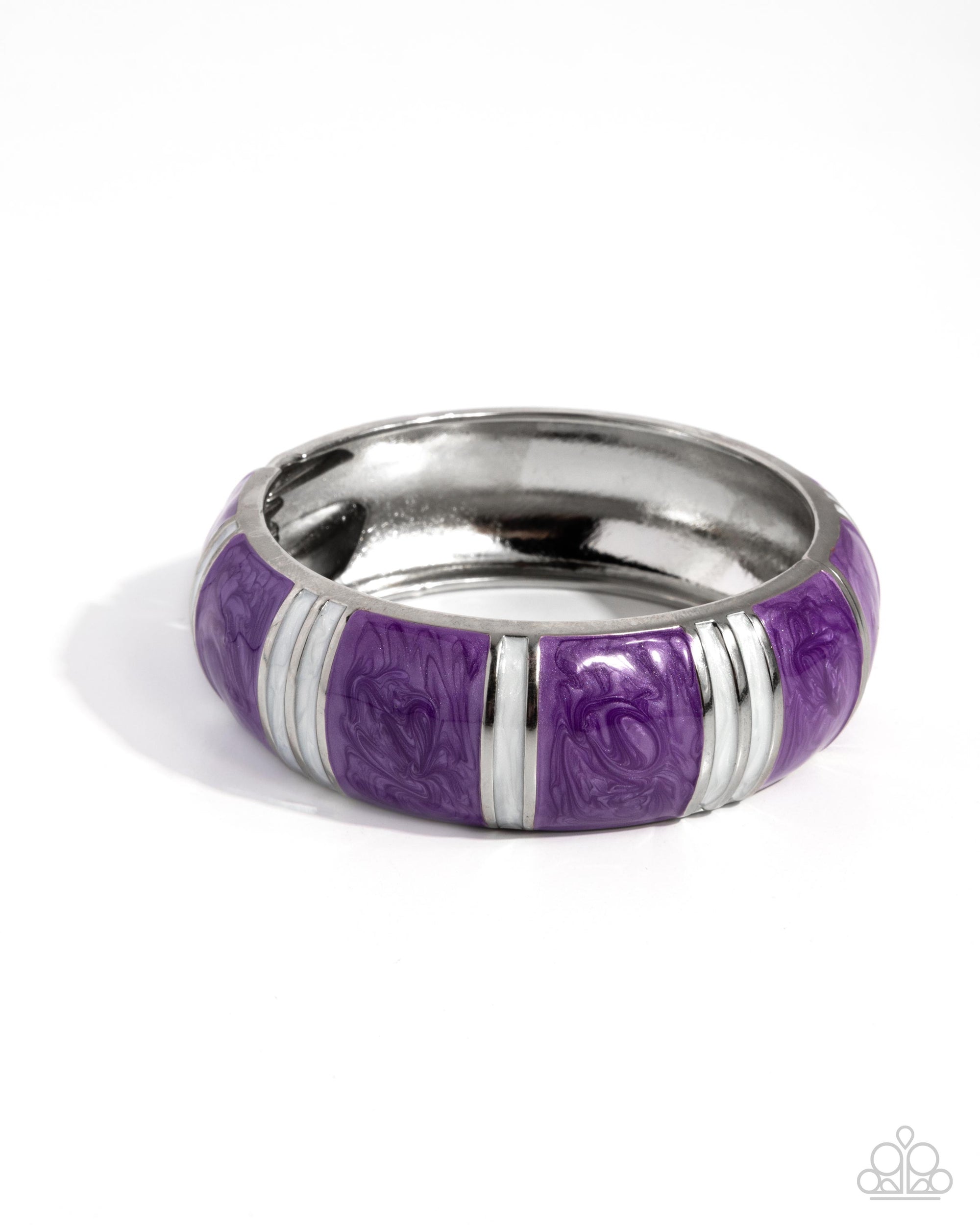 Pearly Persistence Purple Bracelet - Paparazzi Accessories- lightbox - CarasShop.com - Paparazzi Jewelry by Cara Jewels