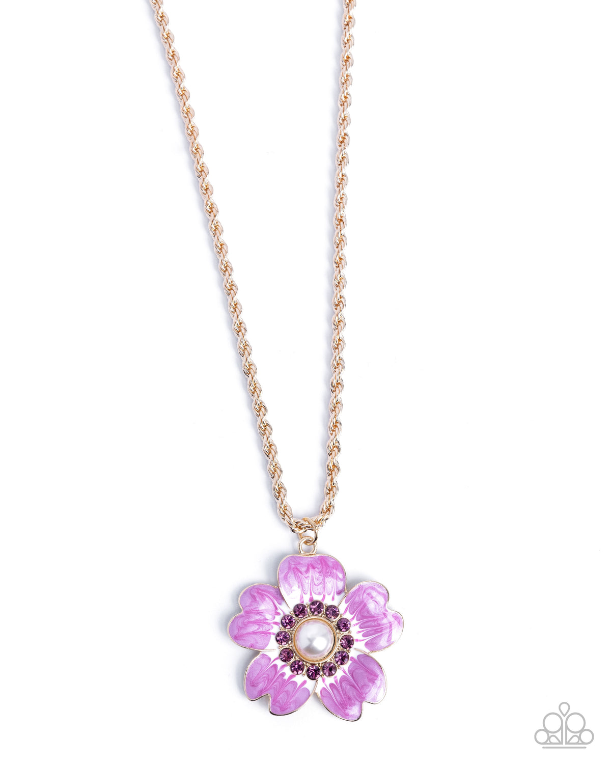 Perennial Pendant Purple Flower Necklace - Paparazzi Accessories- lightbox - CarasShop.com - Paparazzi Jewelry by Cara Jewels