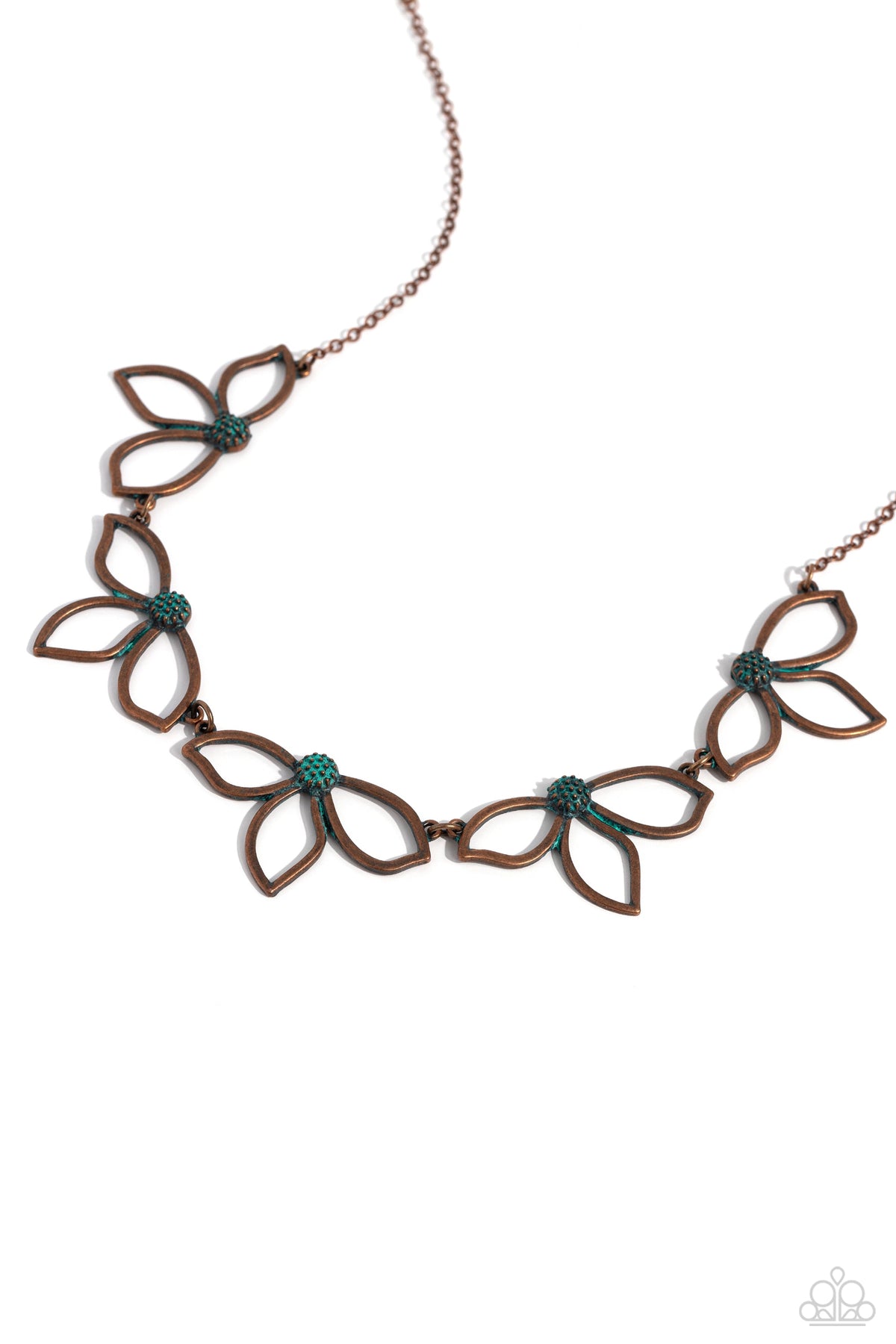Petal Pageantry Copper Necklace - Paparazzi Accessories- lightbox - CarasShop.com - Paparazzi Jewelry by Cara Jewels