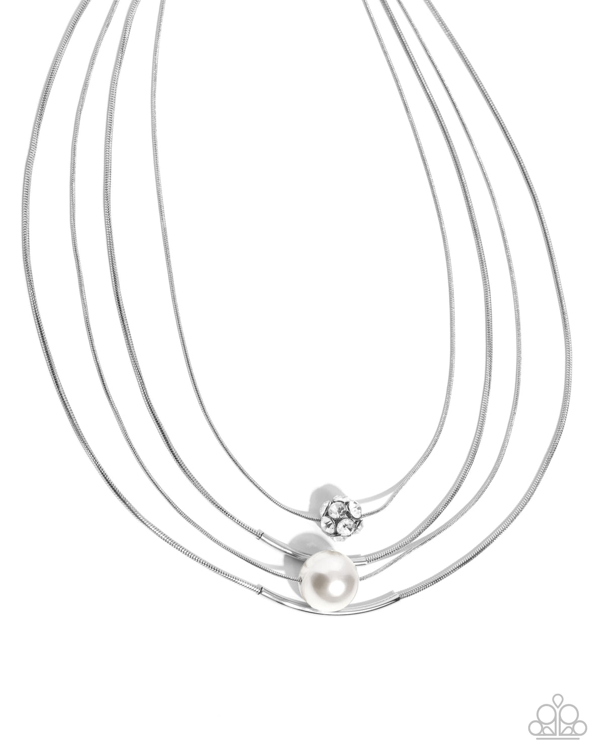 Phenomenal Pearls White Pearl & Rhinestone Layered Necklace - Paparazzi Accessories- lightbox - CarasShop.com - Paparazzi Jewelry by Cara Jewels