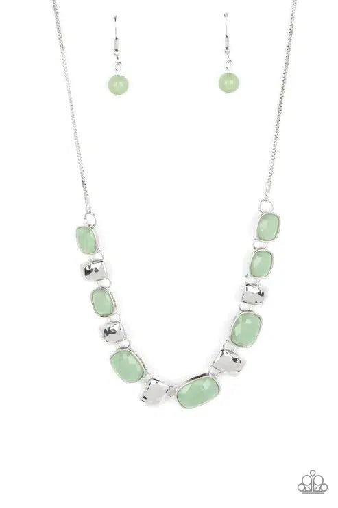 Polished Parade Green Necklace - Paparazzi Accessories- lightbox - CarasShop.com - Paparazzi Jewelry by Cara Jewels