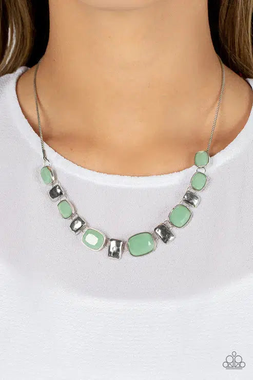 Polished Parade Green Necklace - Paparazzi Accessories- lightbox - CarasShop.com - Paparazzi Jewelry by Cara Jewels