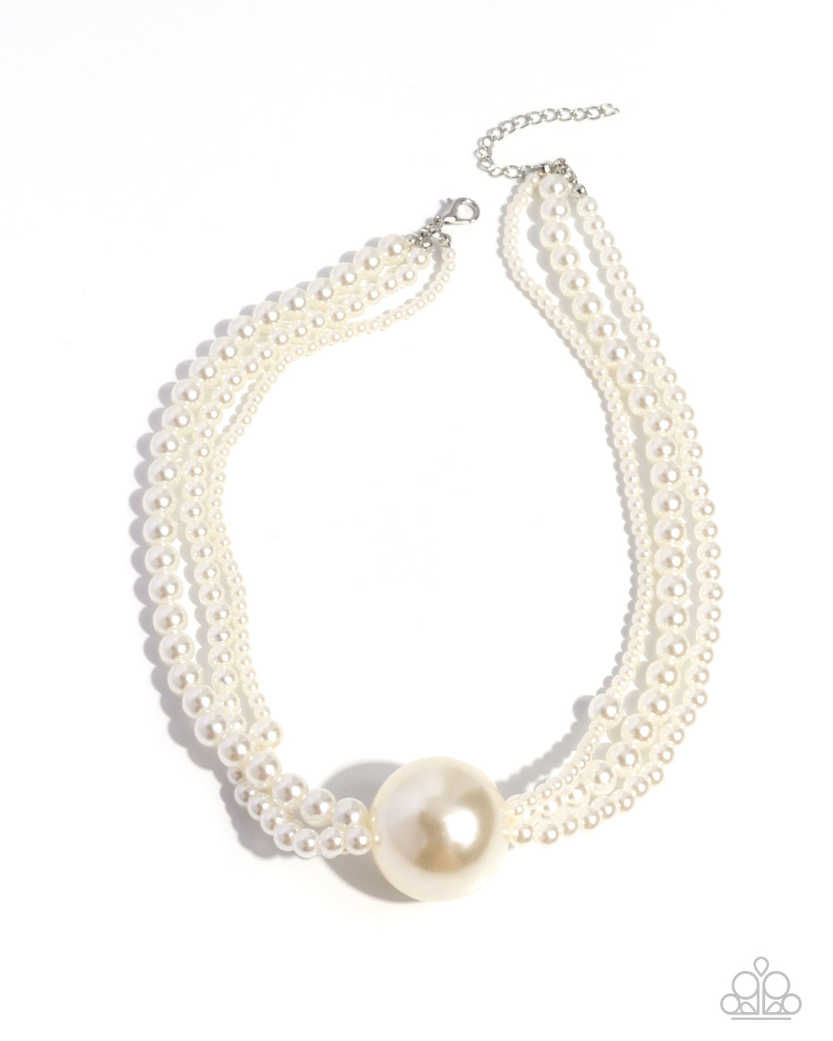 Polished Professional White Pearl Necklace - Paparazzi Accessories- lightbox - CarasShop.com - Paparazzi Jewelry by Cara Jewels